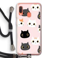 Katten: Samsung Galaxy A20e Transparant Hoesje met koord