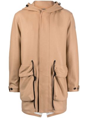 Paul & Shark manteau en laine mélangée à capuche - Marron