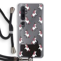 Eenhoorns overal: Xiaomi Mi Note 10 Transparant Hoesje met koord