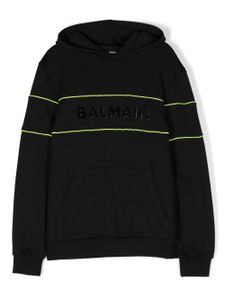 Balmain Kids hoodie à patch logo - Noir