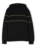 Balmain Kids hoodie à patch logo - Noir