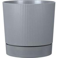 Ronde bloempot met reservoir - GARDEN ID - Lino - Ø 29 - 14 L - H 29 cm - Zuiver grijs