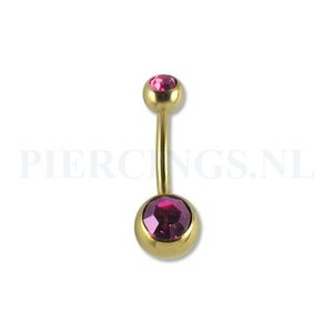 Navelpiercing goudkleurig amethyst