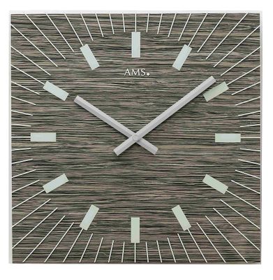 AMS W9579 Wandklok vierkant 35 x 35 cm houtkleur