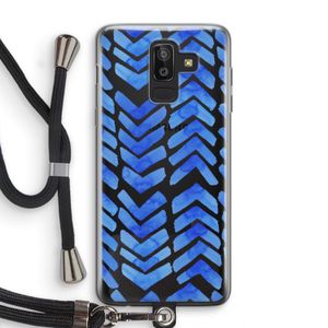 Blauwe pijlen: Samsung Galaxy J8 (2018) Transparant Hoesje met koord