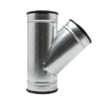 T-stuk 45º Met Afdichtingsrubber Ø 200mm - Ø 200mm - Ø 200mm