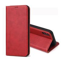 Dermis textuur PU horizontale Flip lederen case voor iPhone XS Max met houder & kaartsleuven & portemonnee (rood)