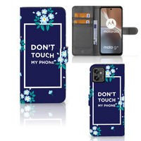 Motorola Moto G32 Portemonnee Hoesje Flowers Blue DTMP - thumbnail