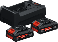 Bosch Blauw Accu Starterset EXBA 18V-40 | 2x EXBA18V-40 + Lader GAL 12V/18V-80 - 1600A0373J