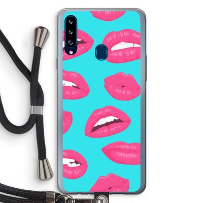 Bite my lip: Samsung Galaxy A20s Transparant Hoesje met koord
