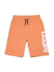 Diesel Kids short de sport en coton à logo imprimé - Orange