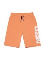 Diesel Kids short de sport en coton à logo imprimé - Orange