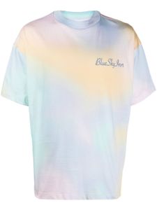 BLUE SKY INN t-shirt tie-dye à logo brodé - Bleu