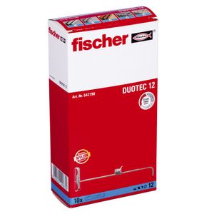 Fischer DUOTEC 12 10 stuk(s) Schroefhaak- & muurplugset 60 mm