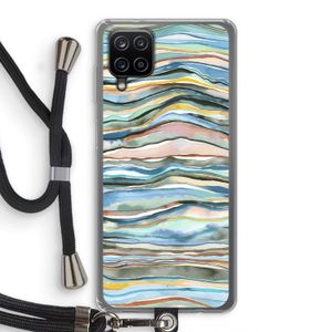Watercolor Agate: Samsung Galaxy A12 Transparant Hoesje met koord