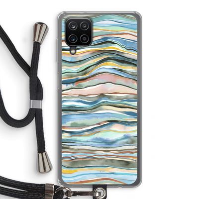 Watercolor Agate: Samsung Galaxy A12 Transparant Hoesje met koord