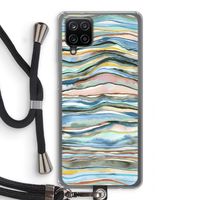 Watercolor Agate: Samsung Galaxy A12 Transparant Hoesje met koord