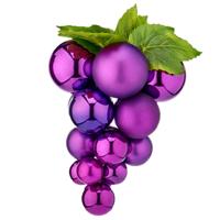 Kerstornament druiventros - paars - 28 cm - kunststof - kersthanger fruit - wijn thema