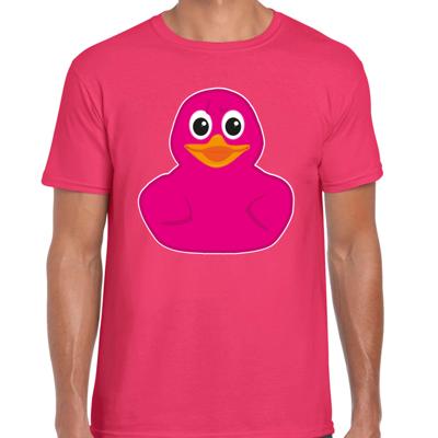 Verkleed T-shirt heren - eend - roze - Carnaval/themafeest