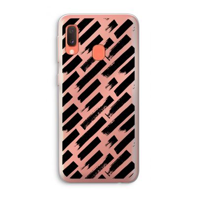 Zwarte vegen: Samsung Galaxy A20e Transparant Hoesje