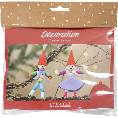 Creativ Company Mini hobbyset decoratie, kerstkabouters, diverse kleuren, 1 doos