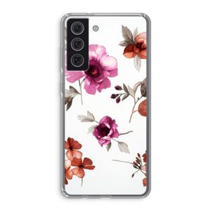 Geschilderde bloemen: Samsung Galaxy S21 FE Transparant Hoesje