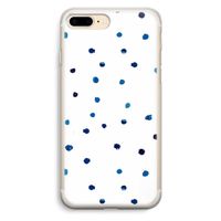 Blauwe stippen: iPhone 7 Plus Transparant Hoesje
