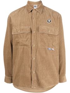 AAPE BY *A BATHING APE® chemise en velours côtelé à patch logo - Marron