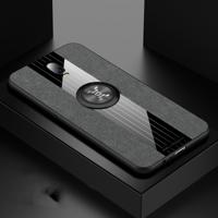 Voor OPPO R17 XINLI stiksels doek Textue schokbestendig TPU beschermhoes met ring houder (grijs)