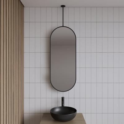 Badkamerspiegel Gliss Design Halo | 40x90 cm | Verticaal | Ovaal | Mat zwart