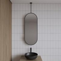 Badkamerspiegel Gliss Design Halo | 40x90 cm | Verticaal | Ovaal | Mat zwart