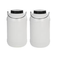 Jerrycan container voor vloeistof/voedsel/wecken - 2x - 5 liter - Kunststof - met draaidop - 16 x 3