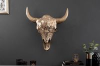 Elegante stierenkop MATADOR 56cm goud met mozaÃ¯ekversiering wanddecoratie - 39879