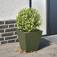 VidaXL Plantenbak 30x30x30 cm staal olijfgroen