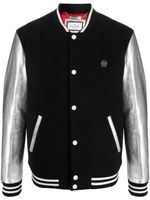 Philipp Plein metallic effect-sleeves bomber jacket - Noir - thumbnail