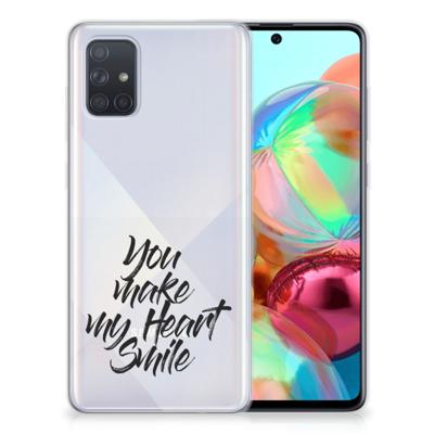 Samsung Galaxy A71 | Siliconen hoesje | met naam Heart Smile Samsung Galaxy A71 | Siliconen hoesje | met naam Heart Smile