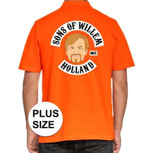 Grote maten Koningsdag poloshirt Sons of Willem oranje heren