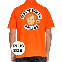 Grote maten Koningsdag poloshirt Sons of Willem oranje heren