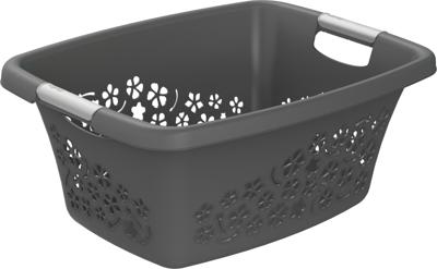 Rotho wasmand 12 liter flowers antraciet