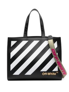 Off-White sac cabas Hybrid Shop 28 en cuir à rayures Diag - BLACK WHITE