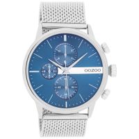 OOZOO C11100 Horloge Timepieces staal zilverkleurig-blauw 45 mm - thumbnail
