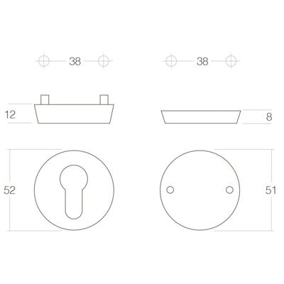 SKG3 veiligheid-rozet rond bu/profielcilindergat bi/blind RVS