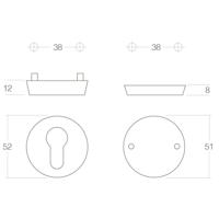 SKG3 veiligheid-rozet rond bu/profielcilindergat bi/blind RVS
