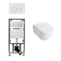 Villeroy & Boch Subway 2.0 Compact met zitting toiletset met geberit inbouwreservoir en sigma20 drukplaat wit 0701131/1024233/1025456/sw53743/ - thumbnail
