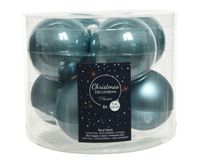 Kerstbal glas d7cm o.blauw ass 8st - Decoris - thumbnail