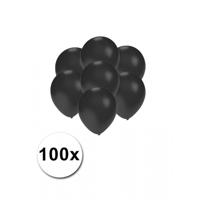 Party ballonnen - klein formaat - zwart - 100x - 13 cm - feestartikelen/versiering