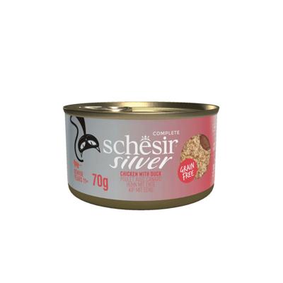 Schesir silver kat kip&eend bouillon 70gr - Malanico