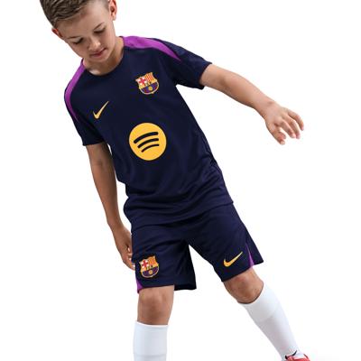 Nike FC Barcelona Strike Trainingsshirt 2025-2026 Kids Donkerblauw Felpaars Goud