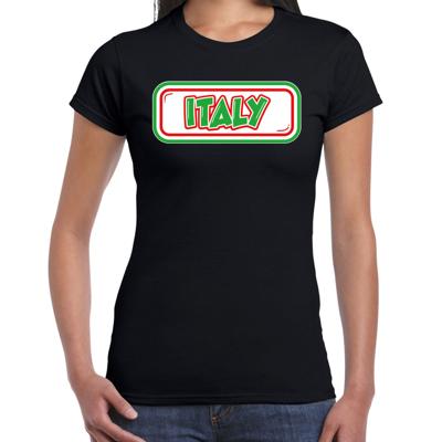 Verkleed T-shirt voor dames - Italie - zwart - supporter - themafeest