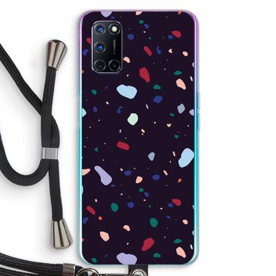 Dark Rounded Terrazzo: Oppo A72 Transparant Hoesje met koord